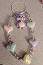 Purple Bear with heart keychain