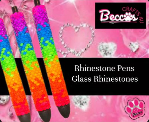 Rainbow ombré Glass Rhinestone pen